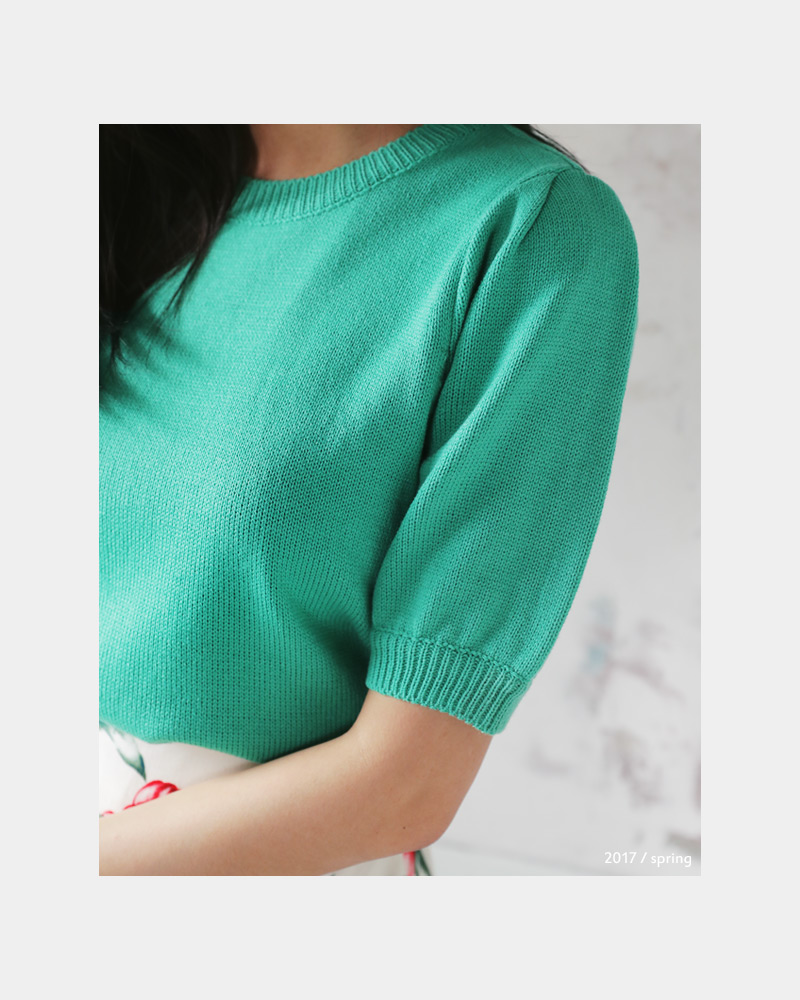 パフショートスリーブニットTシャツ・全4色 | DHOLIC | 詳細画像7