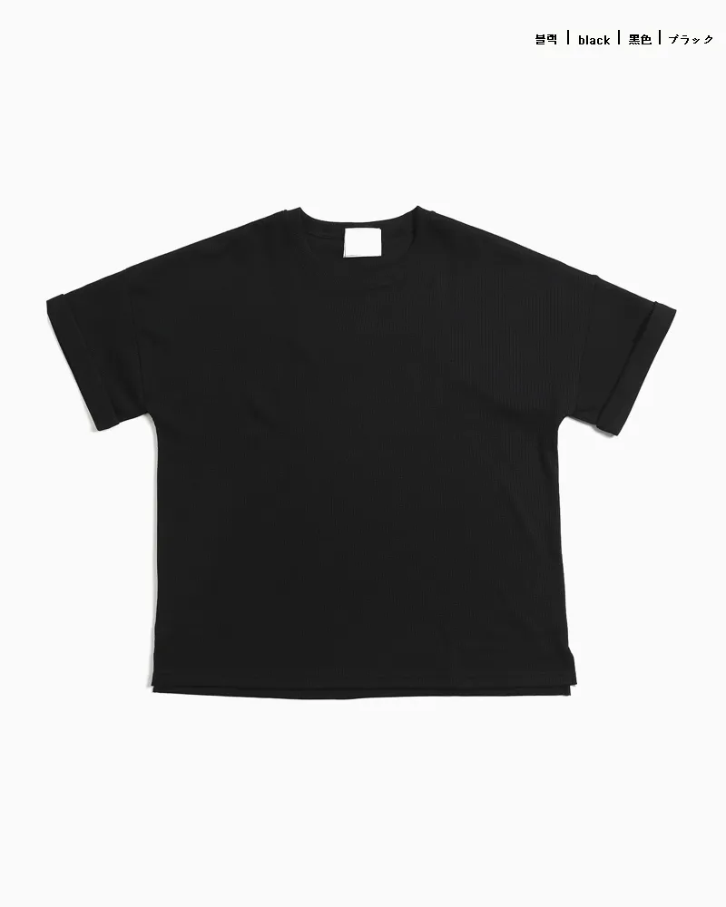 ロールアップスリーブワッフルTシャツ・全4色 | 詳細画像24