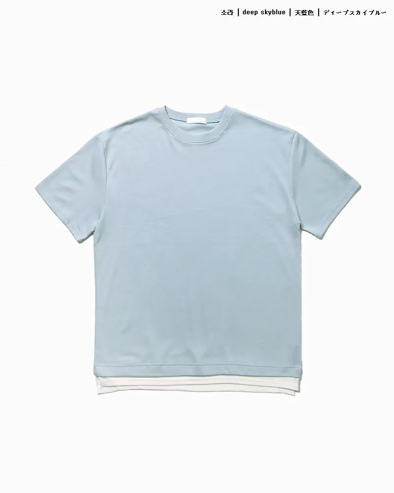 8COLORSレイヤードヘムショートスリーブTシャツ・全8色 | 詳細画像24