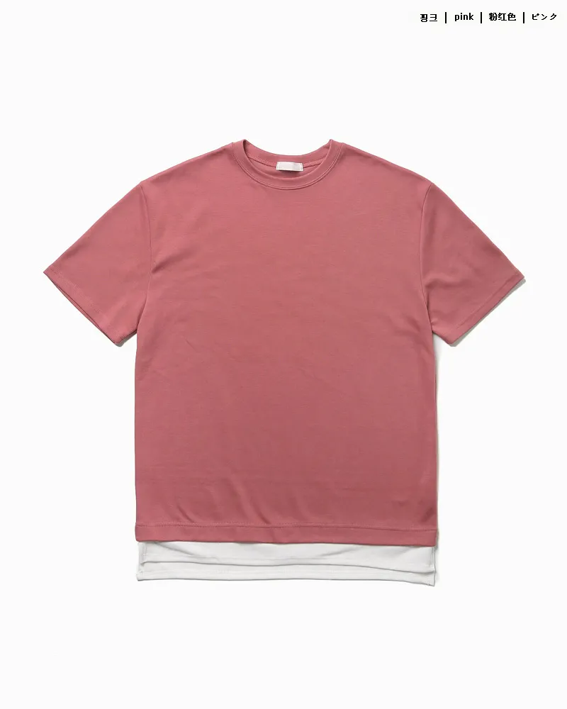 8COLORSレイヤードヘムショートスリーブTシャツ・全8色 | 詳細画像27
