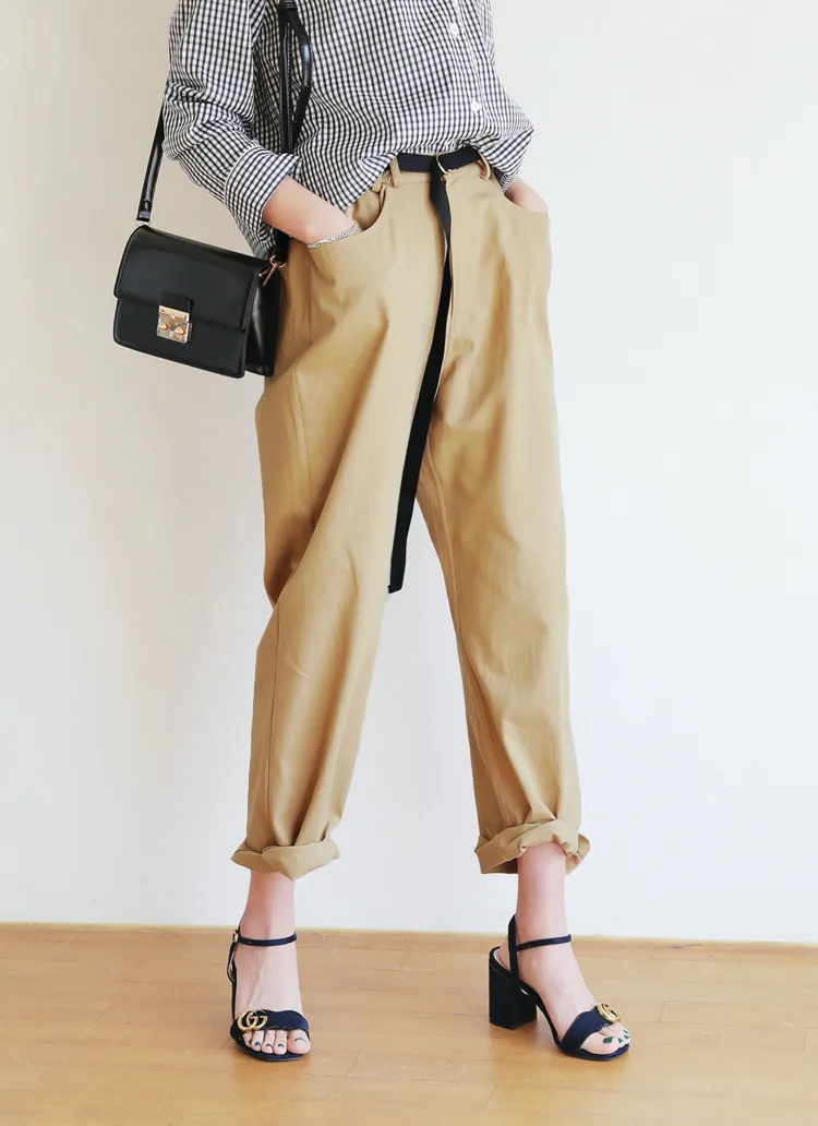 <font color=red><b>○雑誌掲載商品○</b></font>ウエストボタンワイドストレートパンツ・全3色 | DHOLIC | 詳細画像1