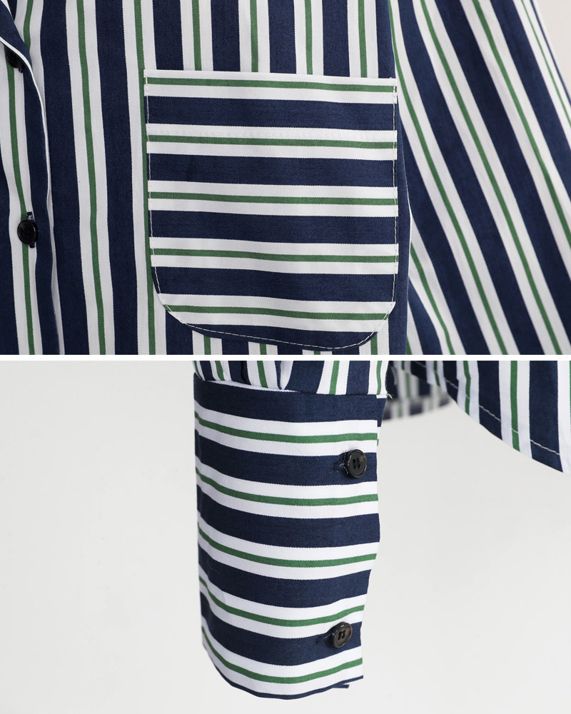 ストライプオープンカラーパジャマシャツ&ショートパンツSET・全2色 | DHOLIC | 詳細画像32