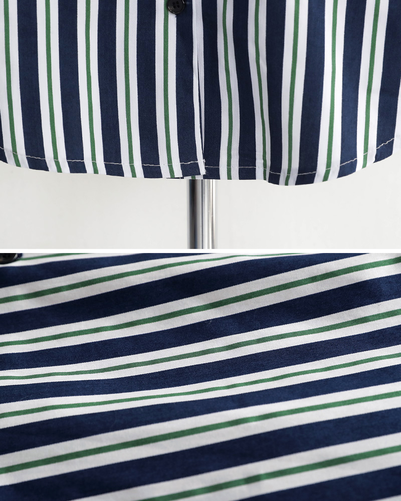 ストライプオープンカラーパジャマシャツ&ショートパンツSET・全2色 | DHOLIC | 詳細画像33