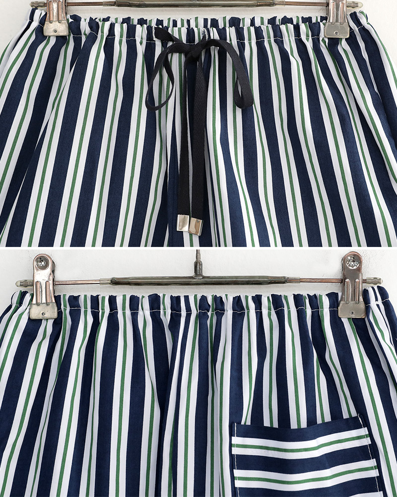 ストライプオープンカラーパジャマシャツ&ショートパンツSET・全2色 | DHOLIC | 詳細画像34