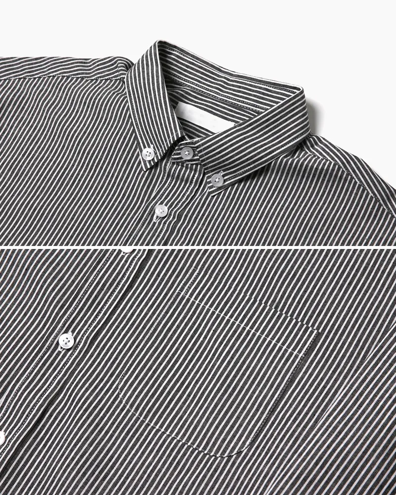 ワンポケットストライプパターンコットンシャツ・全2色 | 詳細画像23
