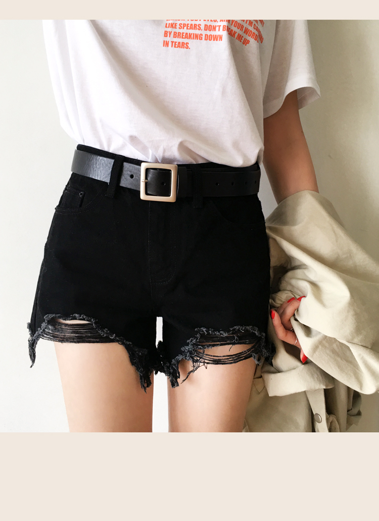 ダメージカットオフデニムショートパンツ・全2色 | レディース