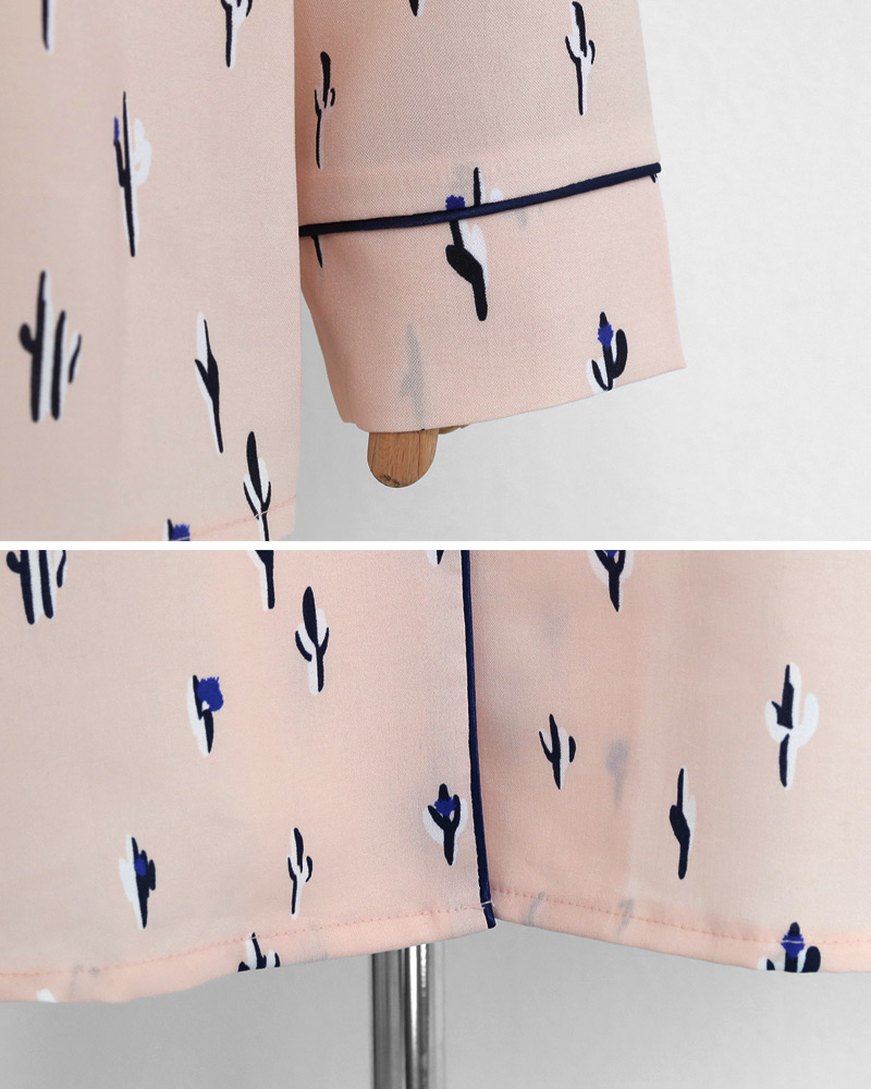 サボテンパターンパジャマシャツ&ショートパンツSET・全2色 | DHOLIC | 詳細画像32