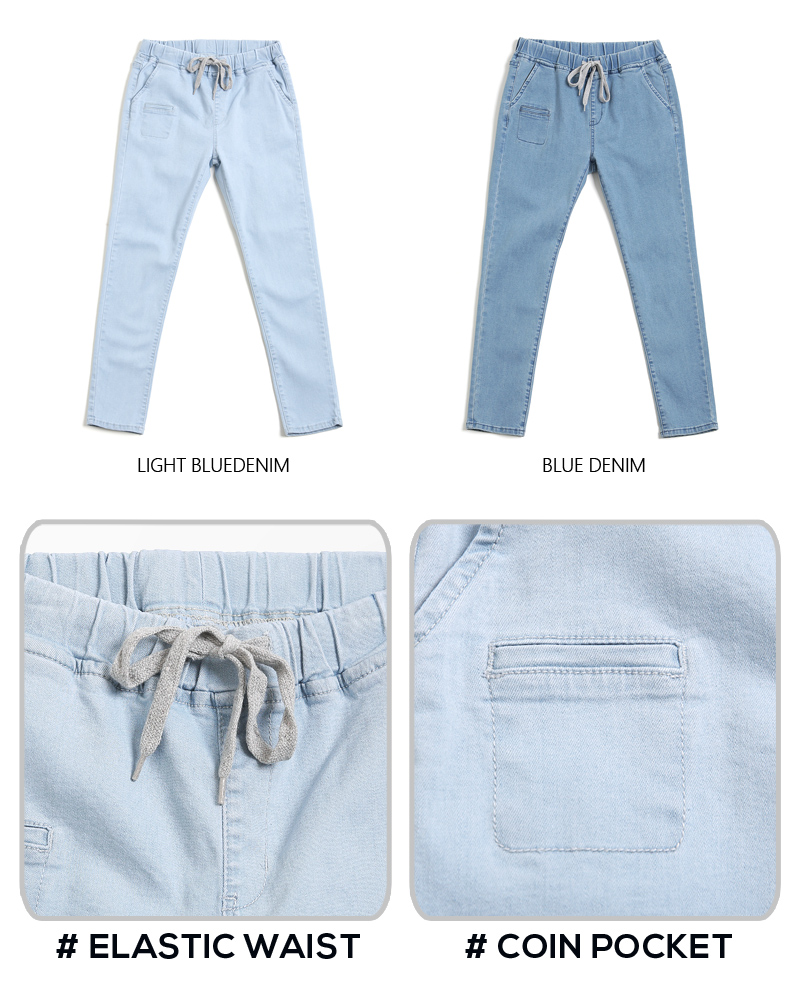 ウエストゴムコインポケットポイントジーンズ・全2色 | 詳細画像3