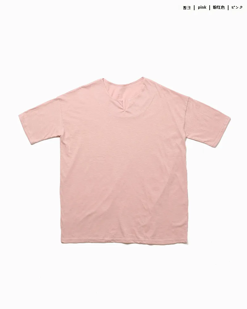 ネックスリットハーフスリーブコットンTシャツ・全4色 | 詳細画像18