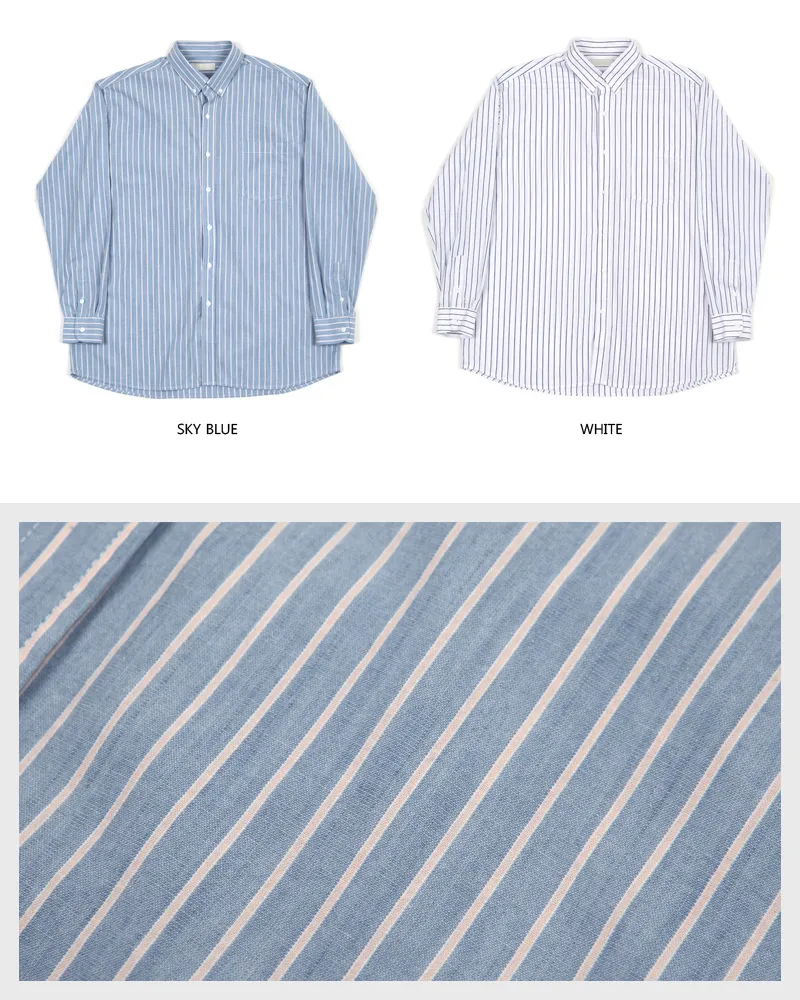 ボクシーフィットストライプパターンシャツ・全2色 | 詳細画像3