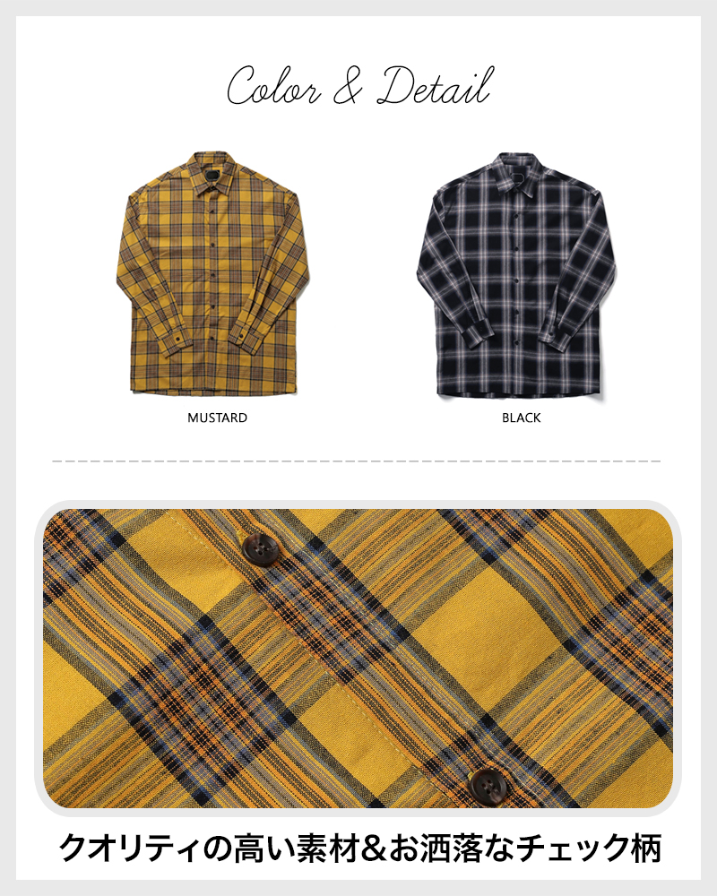 タータンチェックパターンロングシャツ・全2色 | 詳細画像3