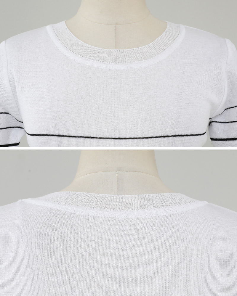 モノトーンボーダースリムニットTシャツ・全2色 | DHOLIC | 詳細画像20