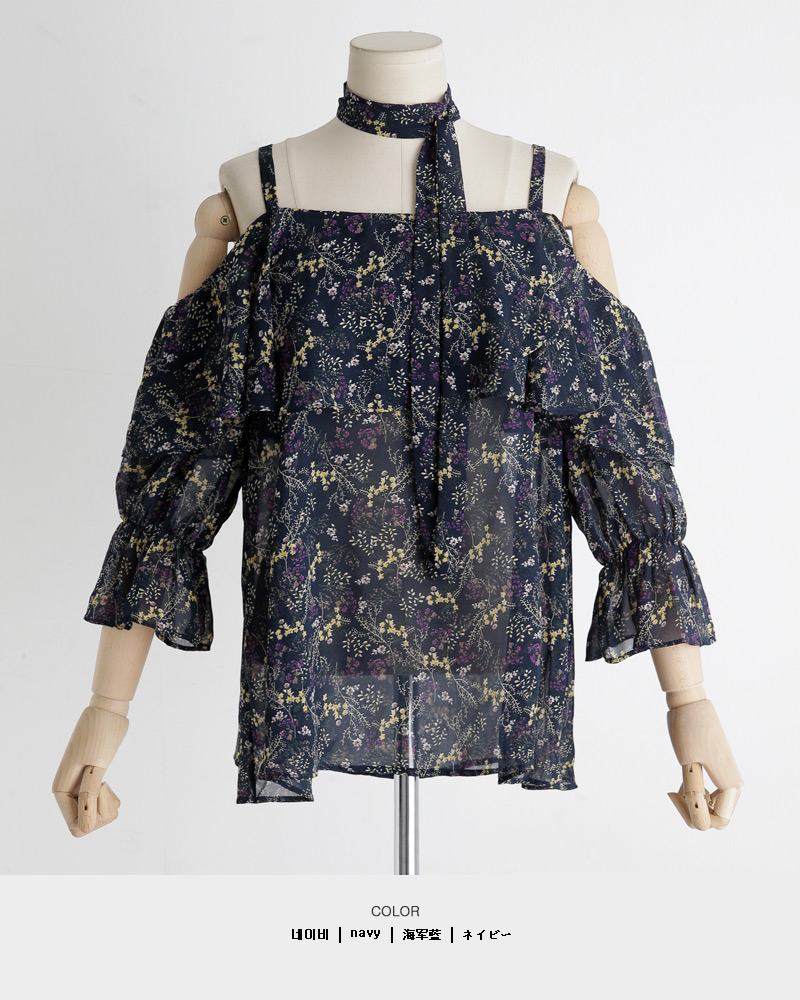 ストラップSETオフショルダーフラワーブラウス・全3色 | DHOLIC | 詳細画像15