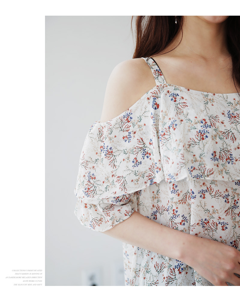 ストラップSETオフショルダーフラワーブラウス・全3色 | DHOLIC | 詳細画像4
