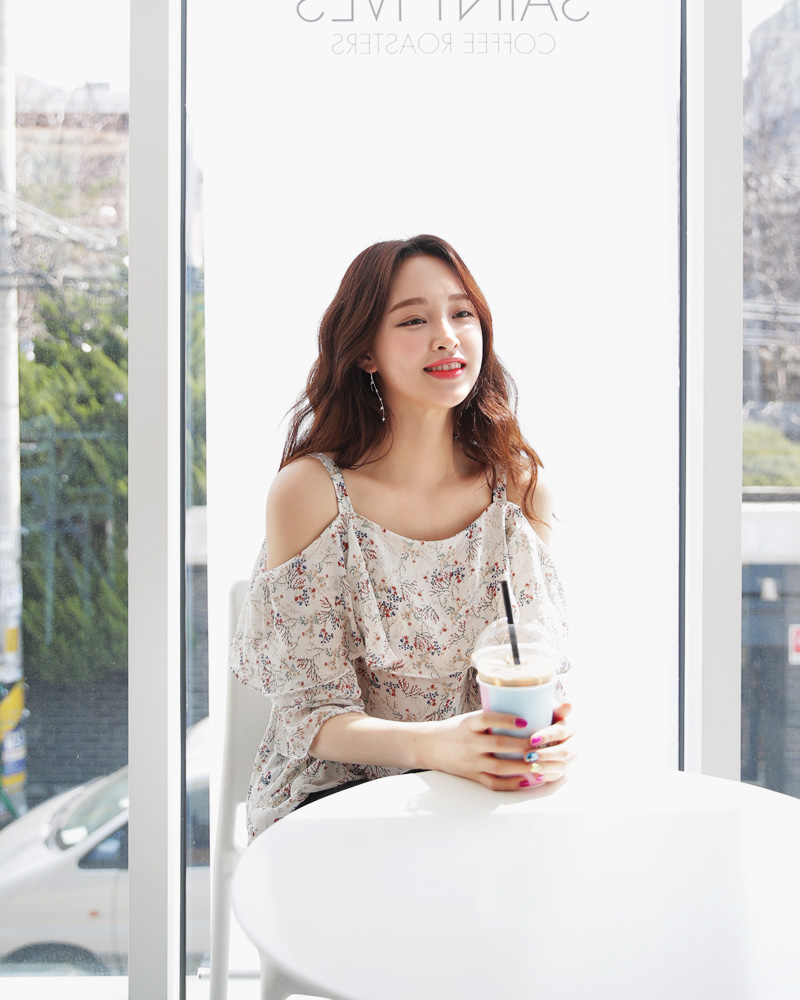 ストラップSETオフショルダーフラワーブラウス・全3色 | DHOLIC | 詳細画像11