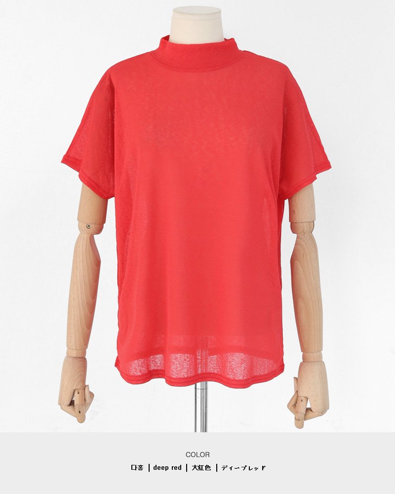モックネックシアーショートスリーブTシャツ・全4色 | DHOLIC | 詳細画像38