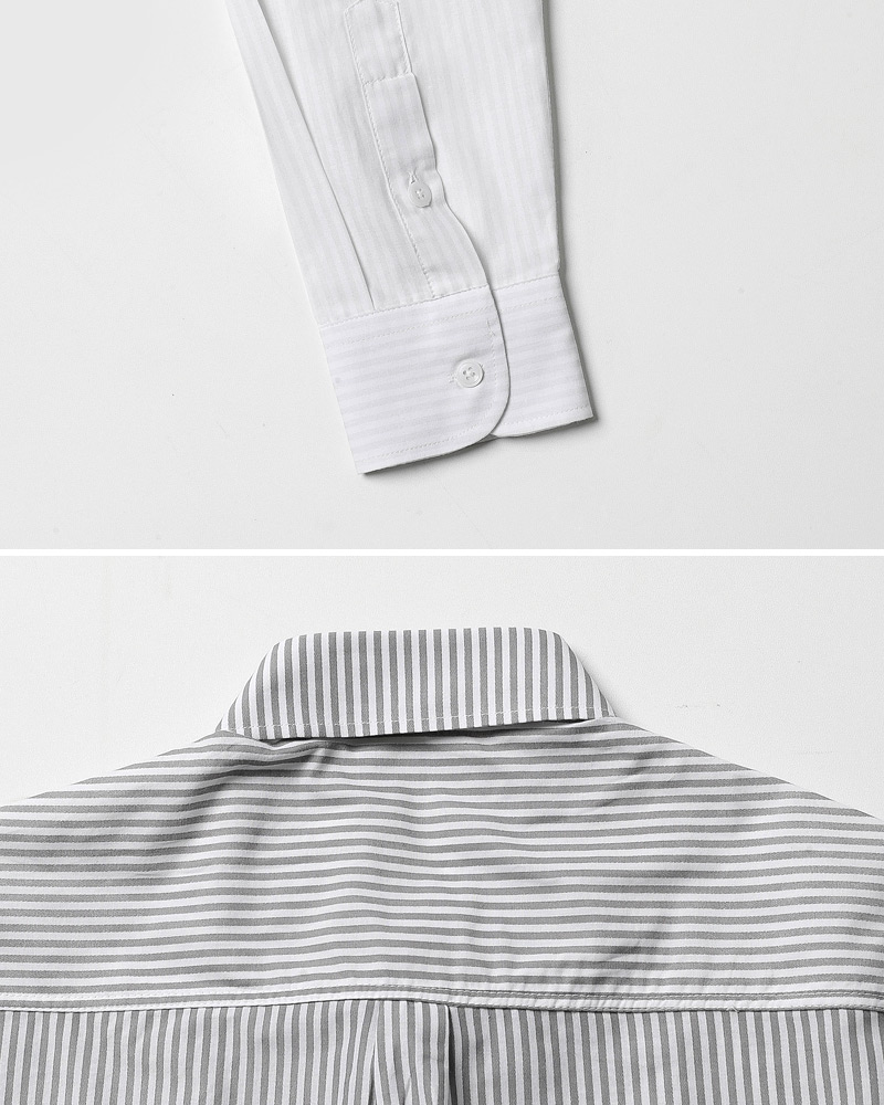 刺繍ポイントグラデーションストライプシャツ・全2色 | 詳細画像21