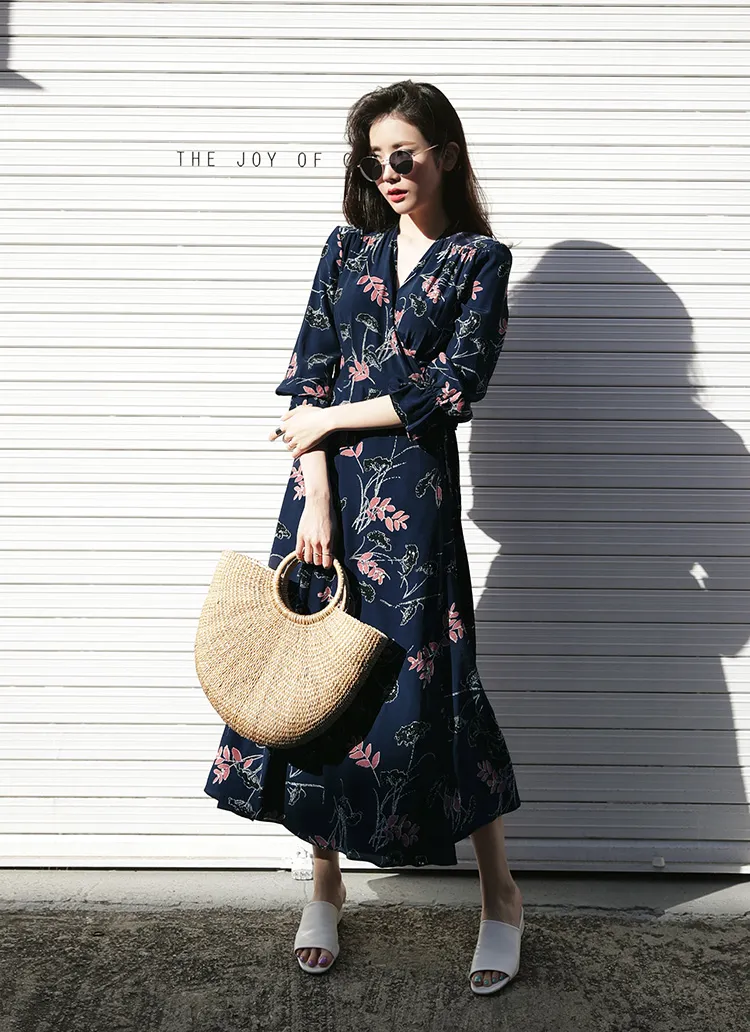 <font color=red><b>○雑誌掲載商品○</b></font>フローラルラップロングワンピース・全2色 | DHOLIC | 詳細画像1