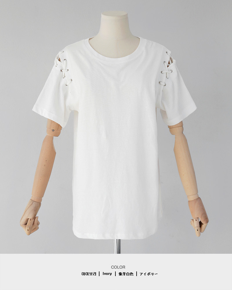 ショルダーアイレットショートスリーブTシャツ・全3色 | DHOLIC | 詳細画像18