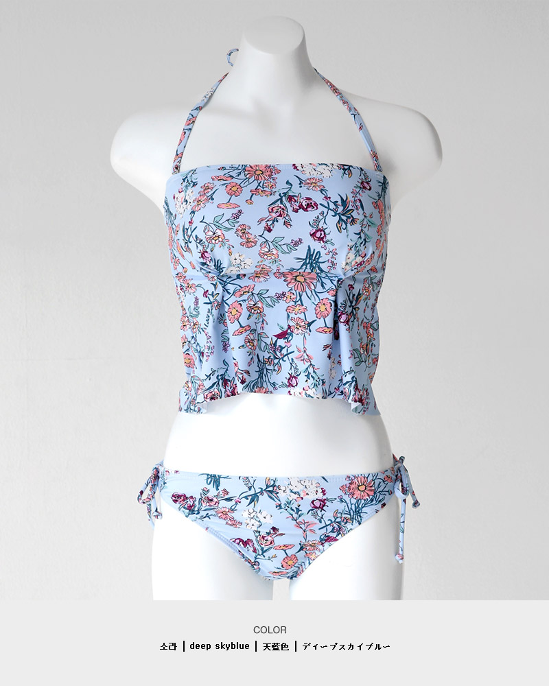 2WAYフラワーパターンアンダーフレアビキニ・全3色 | DHOLIC | 詳細画像18