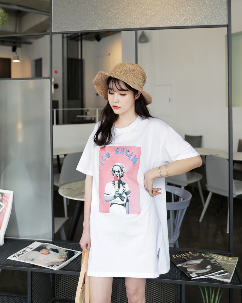 ICE CREAMスクエアプリントTシャツ・全3色 | DHOLIC | 詳細画像7