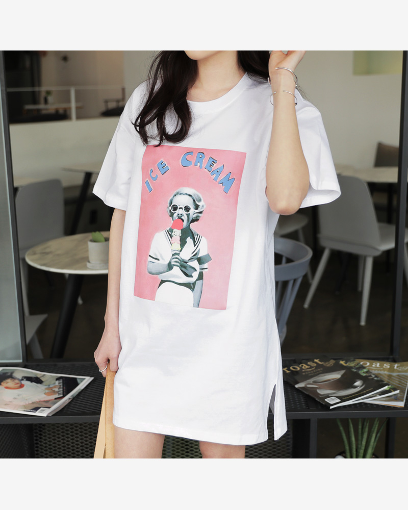 ICE CREAMスクエアプリントTシャツ・全3色 | DHOLIC | 詳細画像13