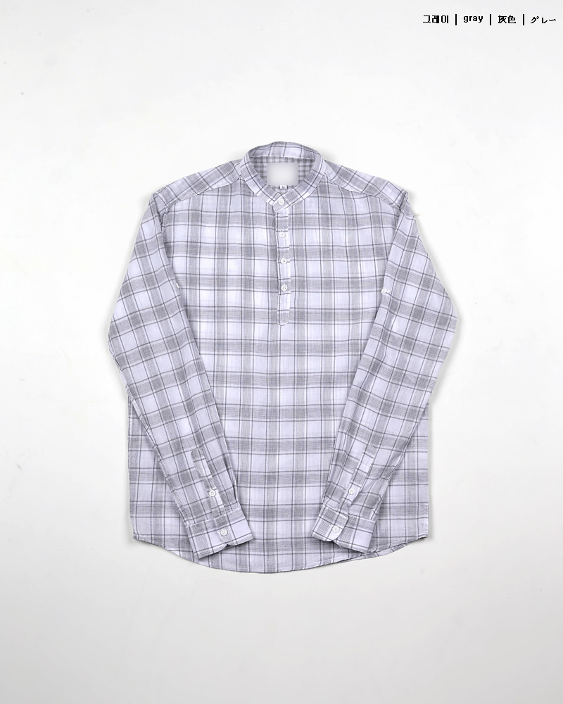 チェックパターンヘンリーネックシャツ・全2色 | 詳細画像14