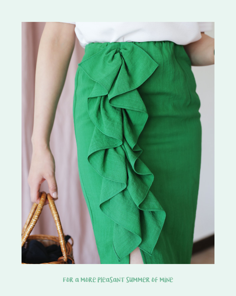 2TYPEフリルラインタイトミディスカート・全3色 | DHOLIC | 詳細画像16