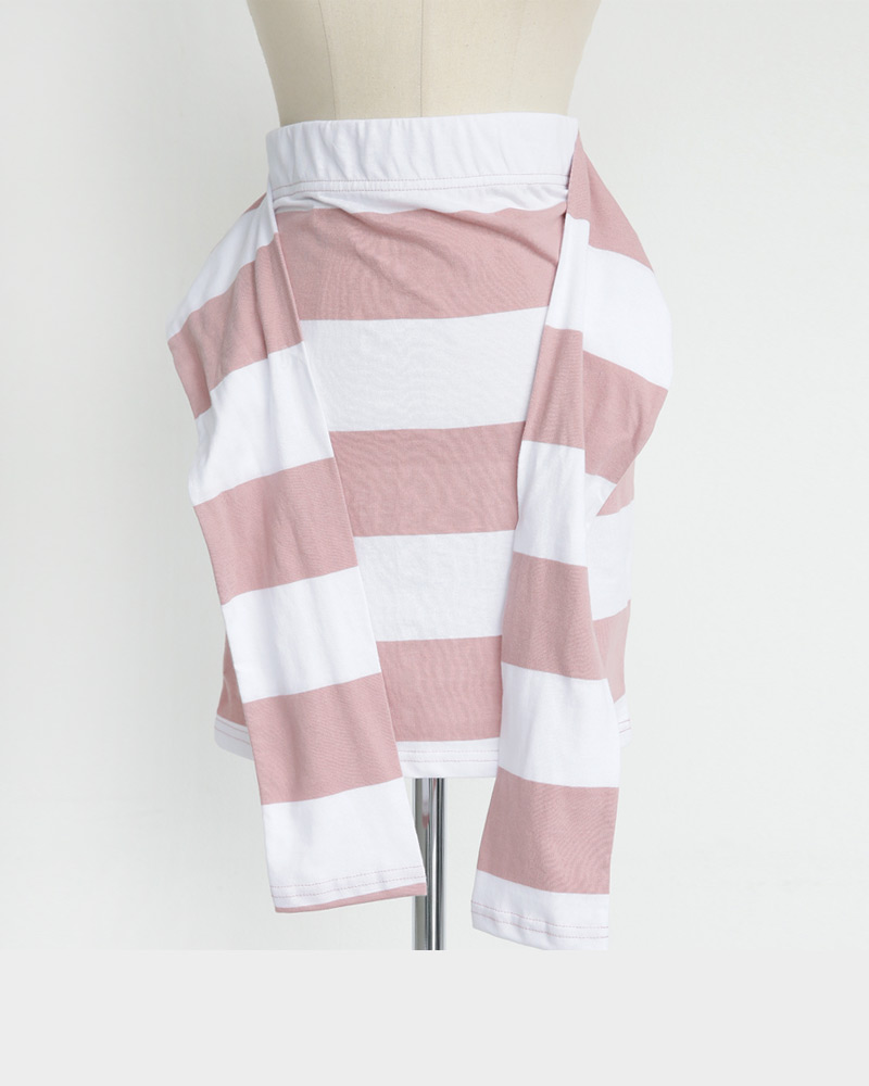 ワイドボーダーTシャツ&ウエストタイミニスカートSET・全3色 | DHOLIC | 詳細画像26