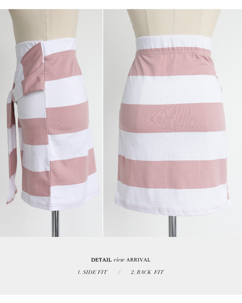 ワイドボーダーTシャツ&ウエストタイミニスカートSET・全3色 | DHOLIC | 詳細画像27