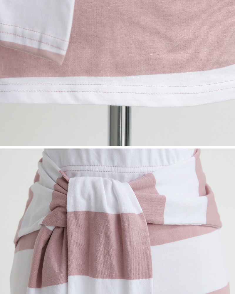 ワイドボーダーTシャツ&ウエストタイミニスカートSET・全3色 | DHOLIC | 詳細画像31