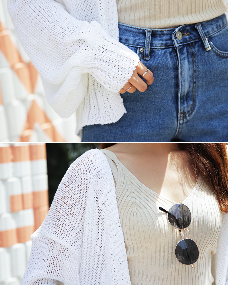 バルーンスリーブオープンニットカーディガン・全4色 | DHOLIC | 詳細画像8