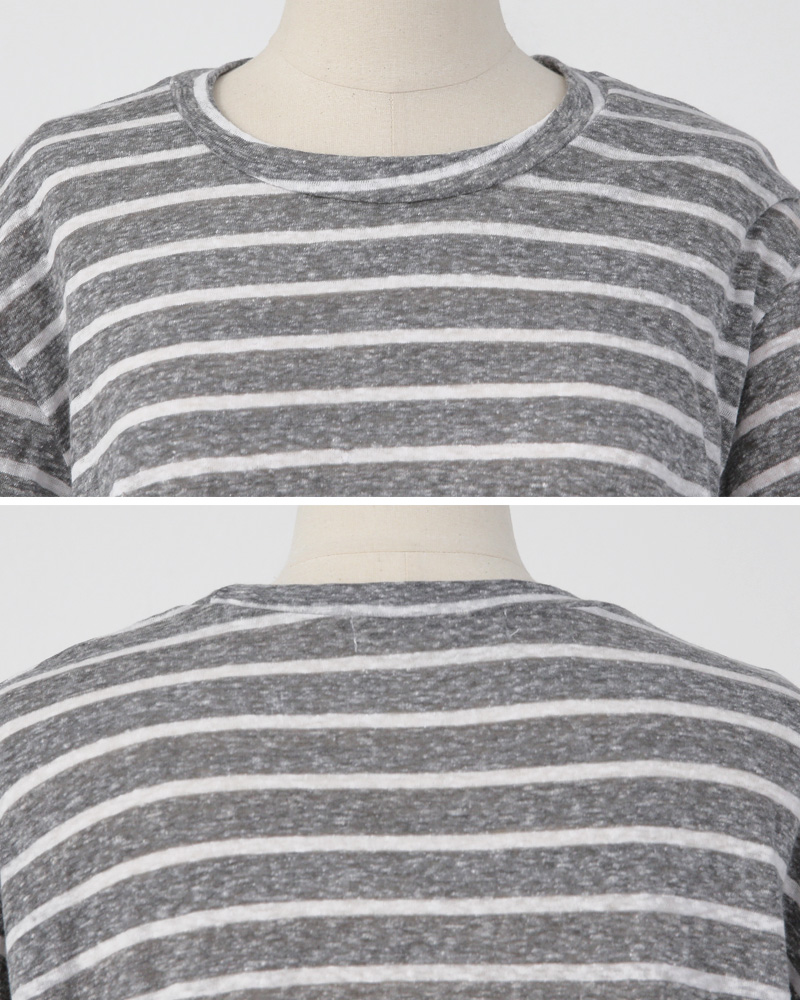 ショートスリーブボーダーコットンTシャツ・全3色 | DHOLIC PLUS | 詳細画像24