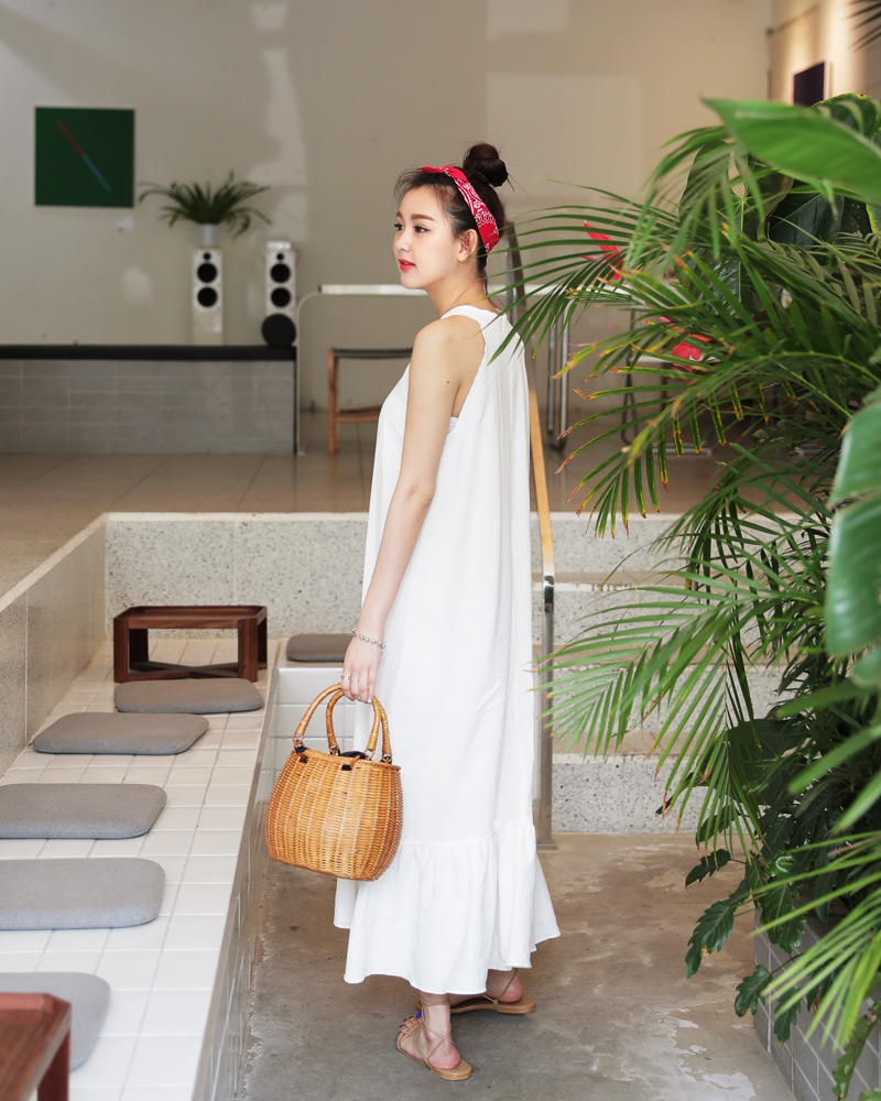 アメリカンスリーブフレアヘムロングワンピース・全2色 | DHOLIC | 詳細画像7