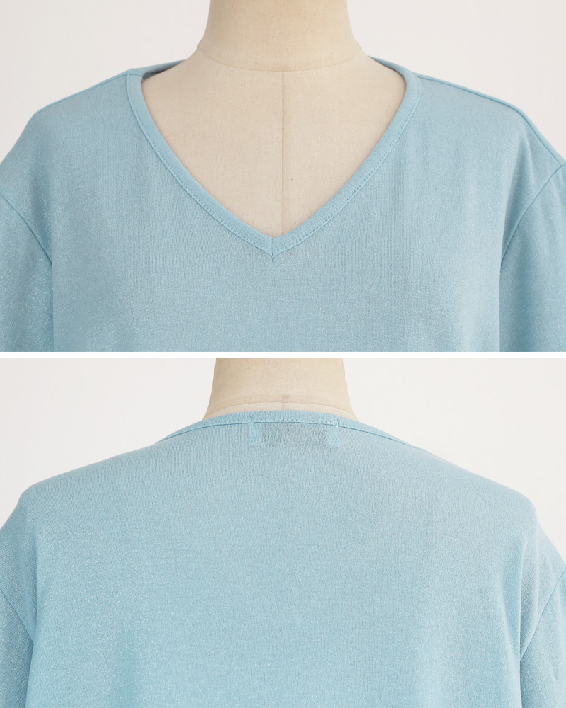 Vネックグリッター半袖Tシャツ・全4色 | DHOLIC | 詳細画像23