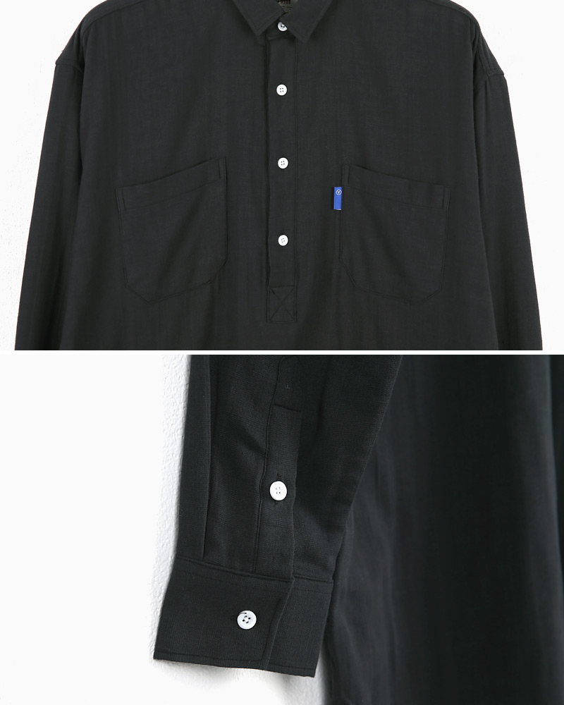 アンバランスツインポケットヘンリーネックシャツ・全3色 | 詳細画像25