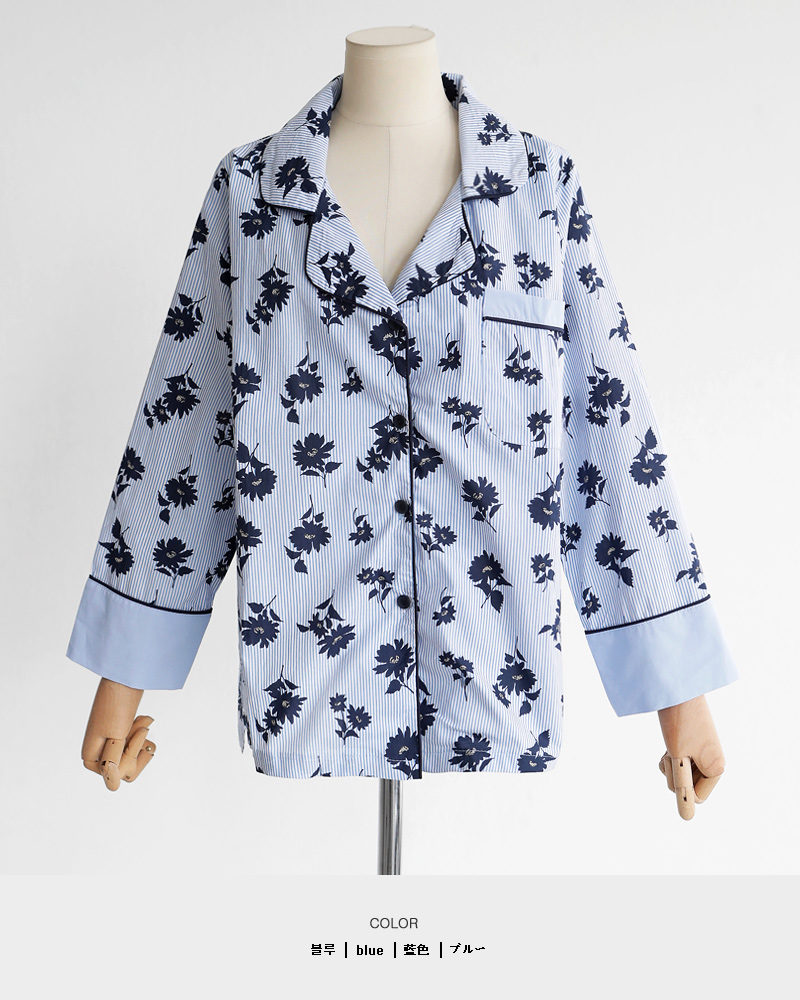 ストライプフローラルパジャマSET・全1色 | DHOLIC | 詳細画像15