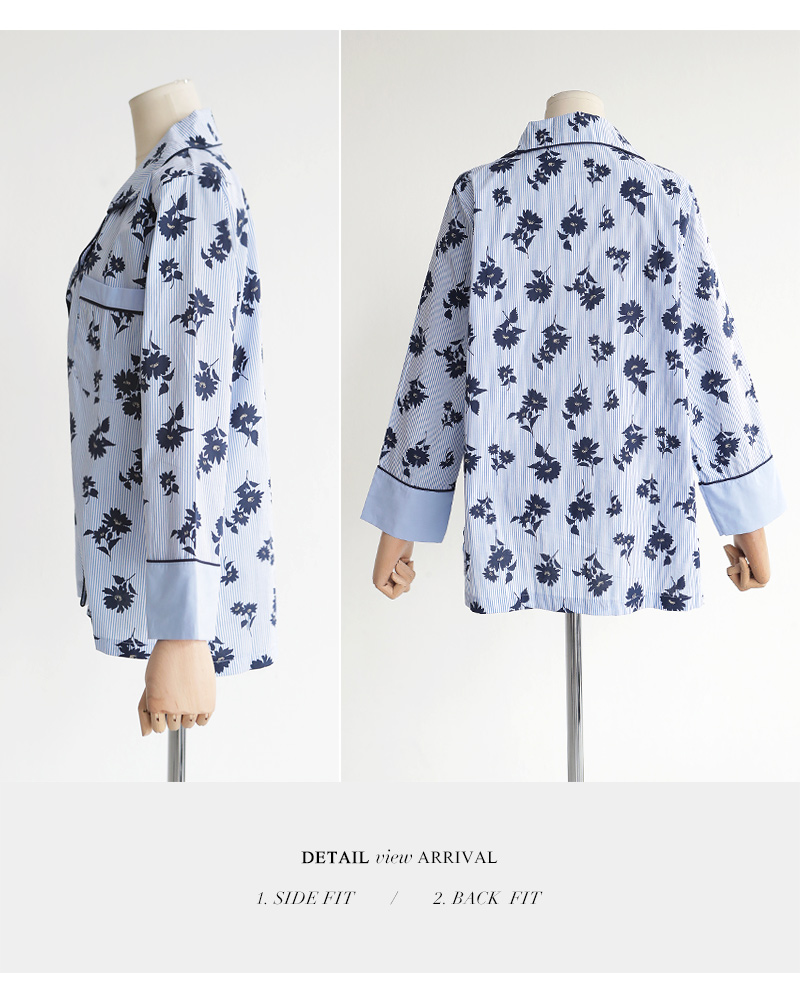 ストライプフローラルパジャマSET・全1色 | DHOLIC | 詳細画像16