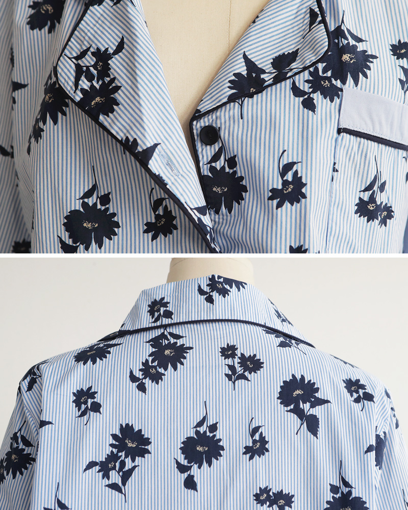 ストライプフローラルパジャマSET・全1色 | DHOLIC | 詳細画像20