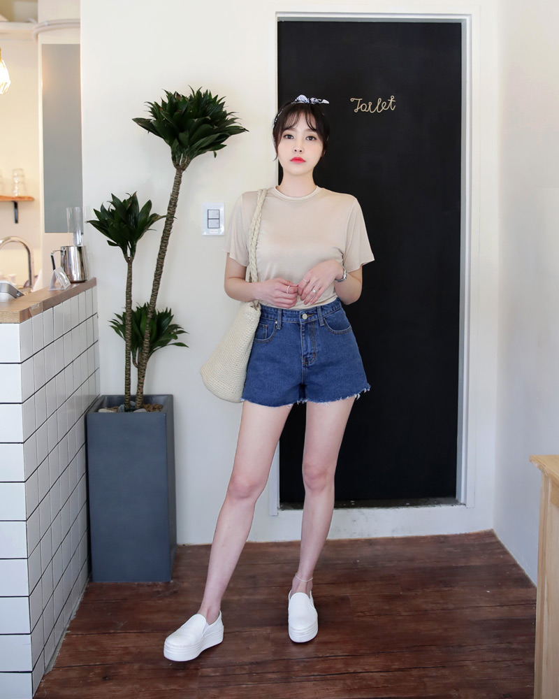 mwobhm M.W.O.B.H.Mデニムショートパンツ カットオフデニム カットオフデニムショートパンツ | c h é m e
