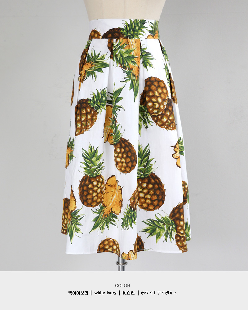 パイナップルパターンフレアミディスカート・全2色 | DHOLIC | 詳細画像21