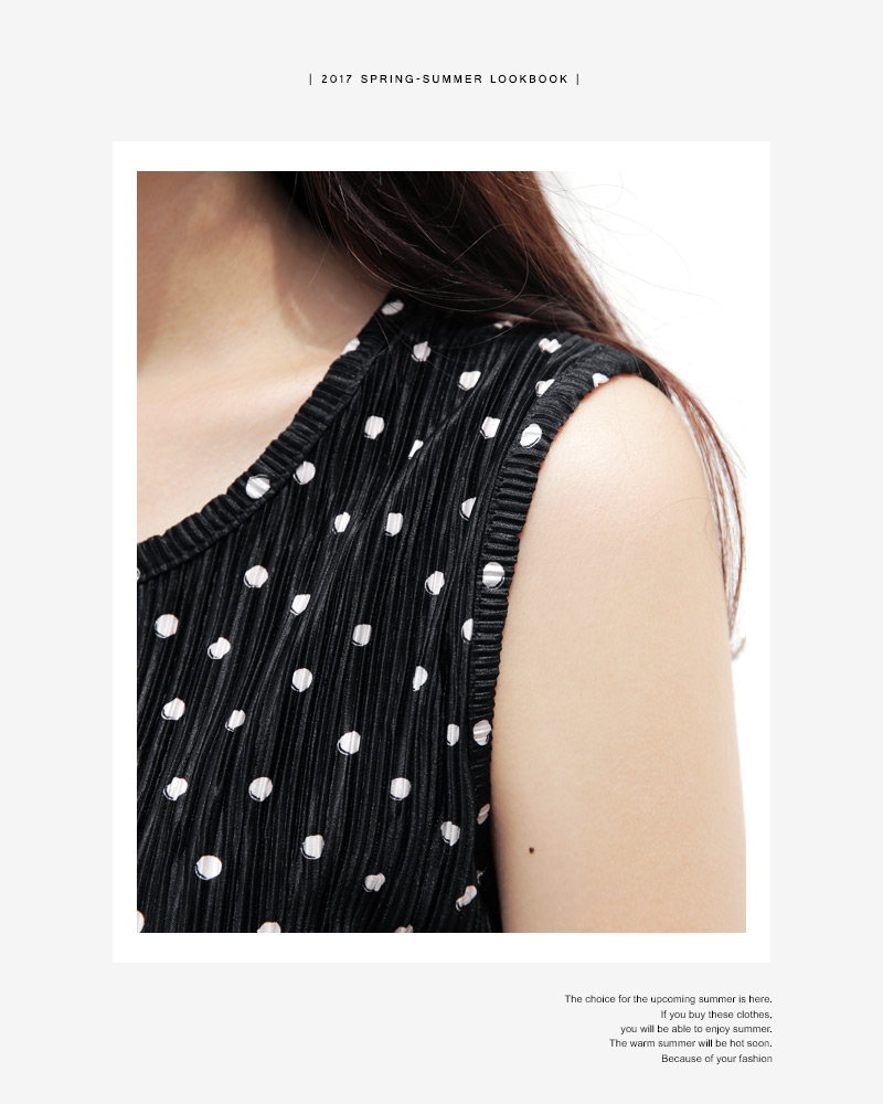 <font color=red><b><人気商品再入荷></b></font>ドットスリーブレス&ワイドパンツSET・全2色 | DHOLIC | 詳細画像16