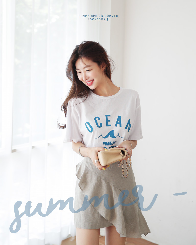 OCEANプリントコットンTシャツ・全3色 | DHOLIC | 詳細画像2