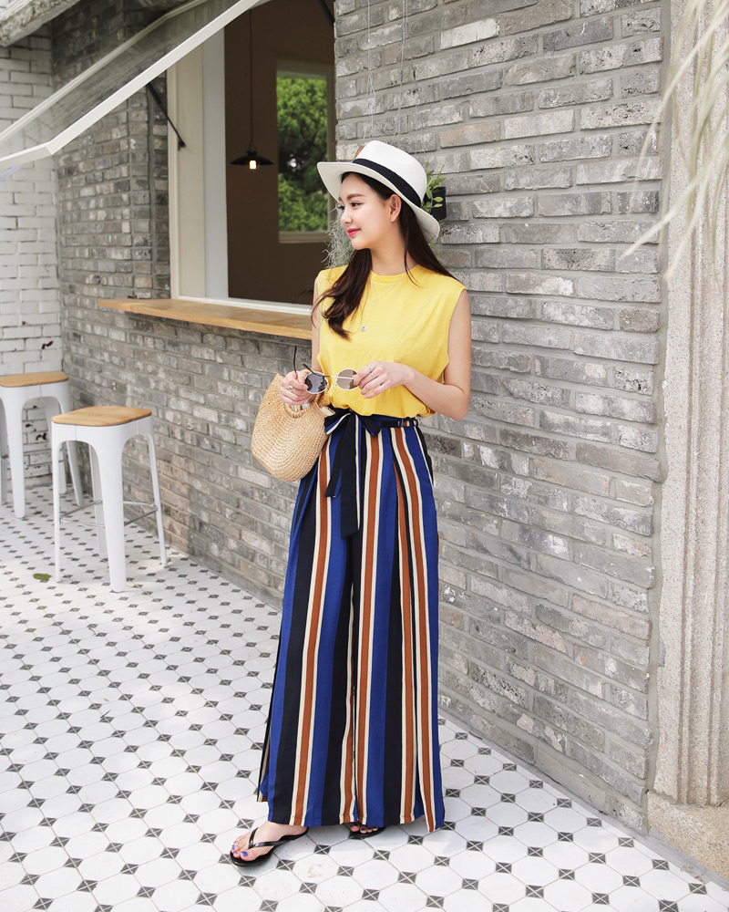 ストラップSETマルチストライプワイドパンツ・全1色 | DHOLIC | 詳細画像5