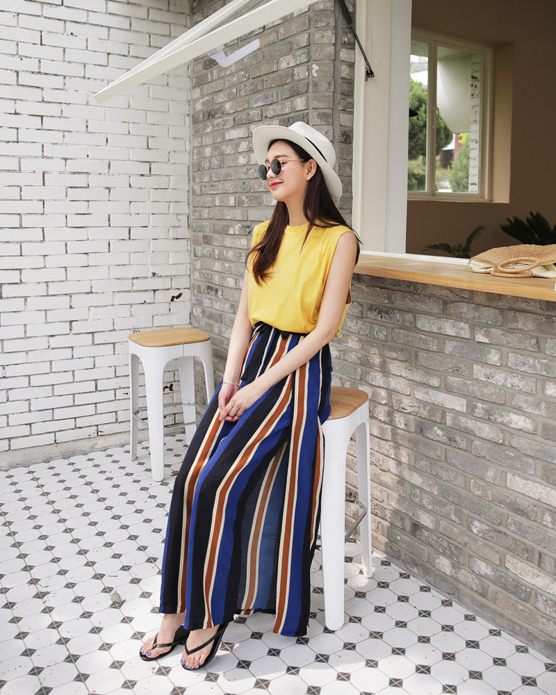 ストラップSETマルチストライプワイドパンツ・全1色 | DHOLIC | 詳細画像9