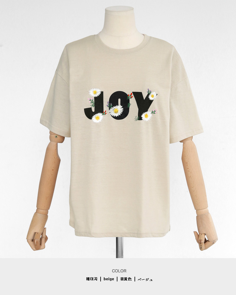 フラワー刺繍JOYプリントTシャツ・全4色 | DHOLIC | 詳細画像17