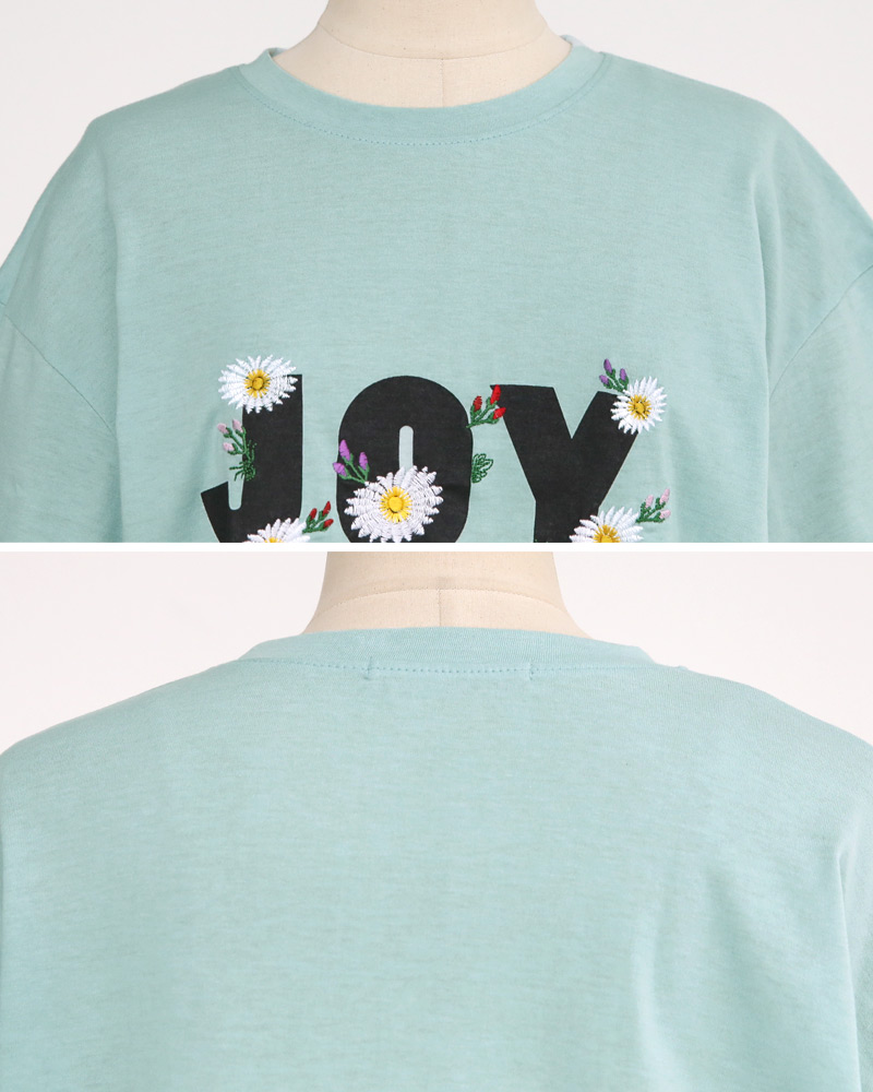 フラワー刺繍JOYプリントTシャツ・全4色 | DHOLIC | 詳細画像20