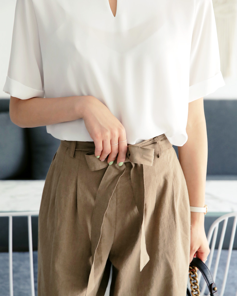 パールポイントロールアップスリーブブラウス・全3色 | DHOLIC PLUS | 詳細画像9