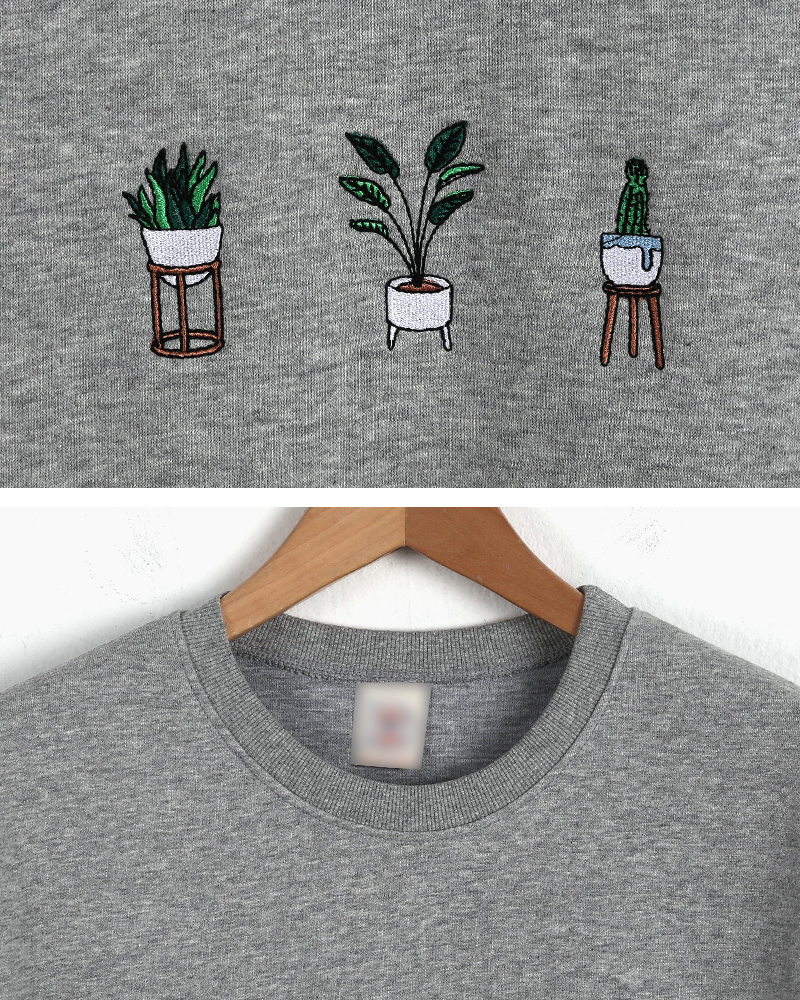 プラント刺繍ラウンドネックTシャツ・全3色 | 詳細画像21
