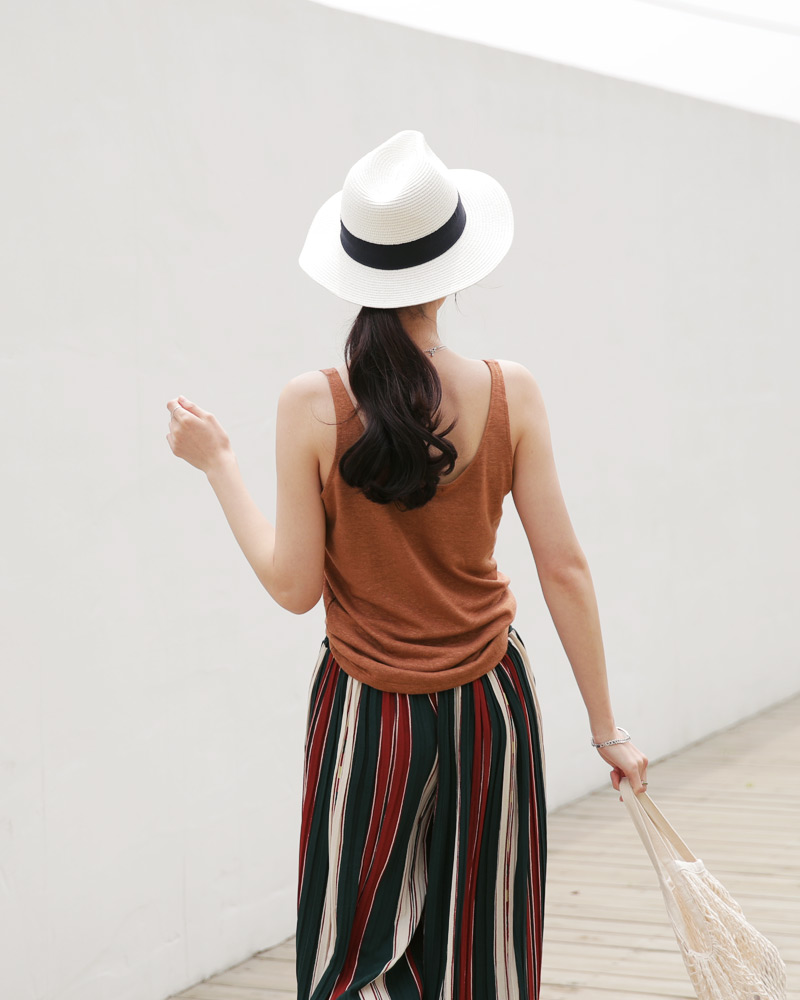 <font color=red><b><人気商品再入荷> </b></font>マルチストライププリーツワイドパンツ・全2色 | DHOLIC | 詳細画像9